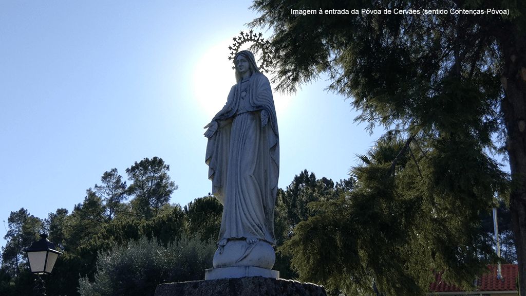 Sagrado Coração de Maria à entrada de Póvoa de Cervães